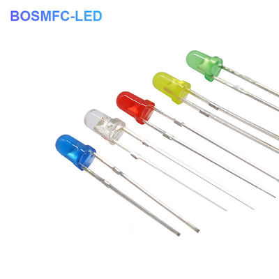 Anti Static 3mm Through Hole LED Diode 20mA water clear lens for Outdoor Lighting