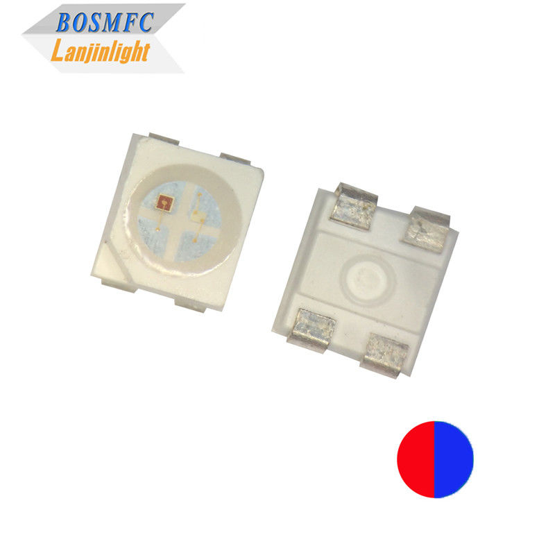 20mA Bi Color PLCC4 3528 SMD LED Chip 1.9mm Thickness Red  &amp; Blue Color 4 Pins