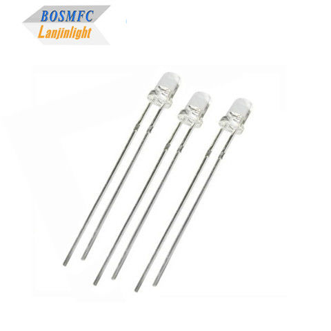Anti Static 3mm Through Hole LED Diode 20mA water clear lens for Outdoor Lighting