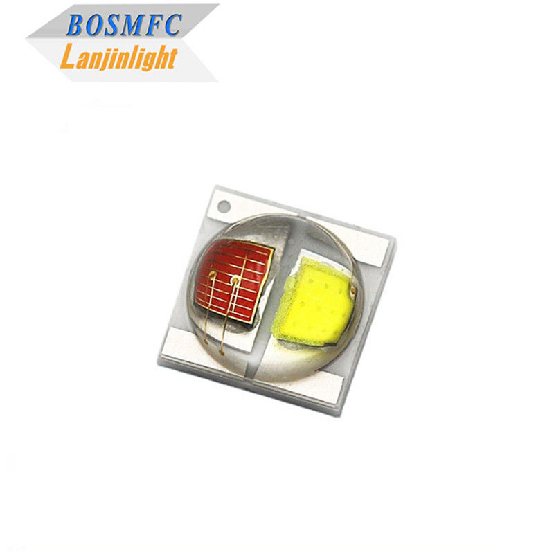 2W 3535 SMD LED Dome Lens 30 Degrees Bi Color Red And White 350mA High Brightness LED Diode