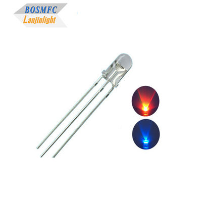 1.8V-2.4V Dual Color LED Diode 5mm Through Hole Red Blue Color High Brightness