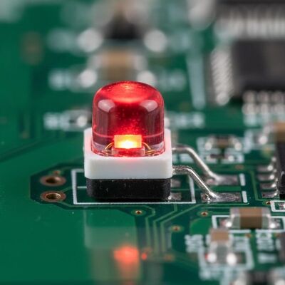 PLCC-2 Package Side View SMD LED 620-625nm Wavelength Coverage 3.8x3.8mm Dimension Specification Component for PCB Assembly